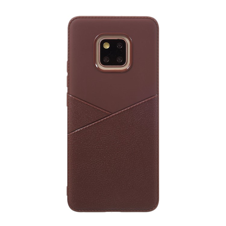 For Huawei Mate 20 Pro Litchi Grain TPU Mobile Back Case - Brown-1