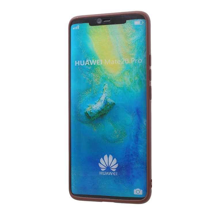 For Huawei Mate 20 Pro Litchi Grain TPU Mobile Back Case - Brown-2