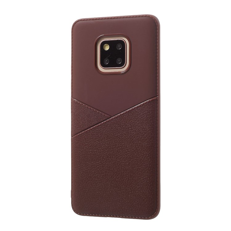 For Huawei Mate 20 Pro Litchi Grain TPU Mobile Back Case - Brown-3