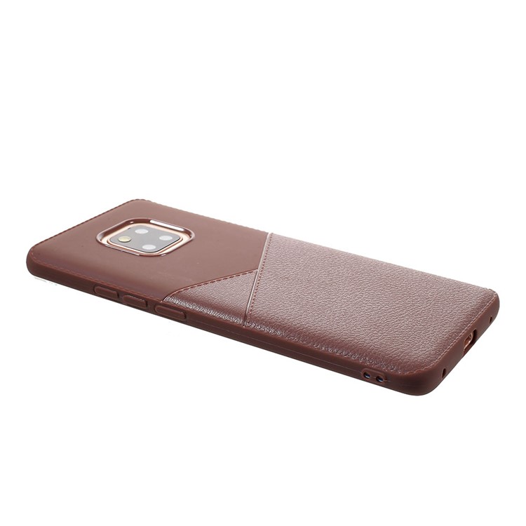For Huawei Mate 20 Pro Litchi Grain TPU Mobile Back Case - Brown-4