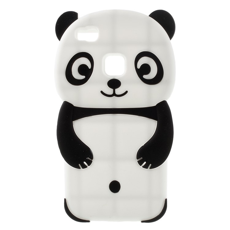 For Huawei P9 Lite Cute 3D Panda Silicone Case - Black-1