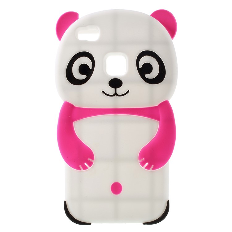 For Huawei P9 Lite Cute 3D Panda Silicone Cover - Rose-1
