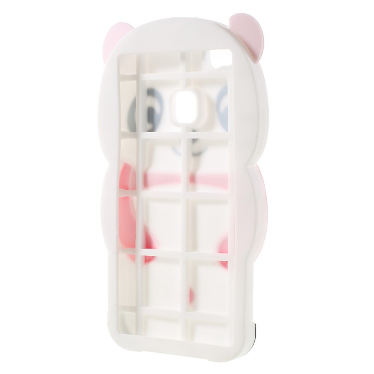 For Huawei P9 Lite Cute 3D Panda Silicone Shell - Pink-2