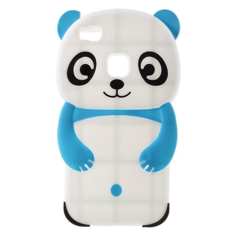 For Huawei P9 Lite Cute 3D Panda Silicone Back Case - Blue-1