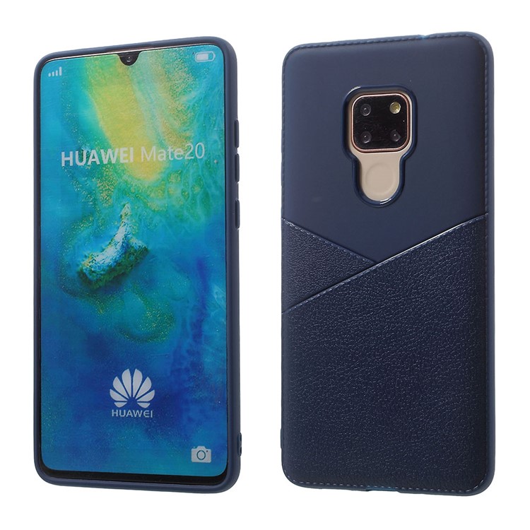 For Huawei Mate 20 Litchi Grain TPU Cell Phone Case Accessory - Blue-1