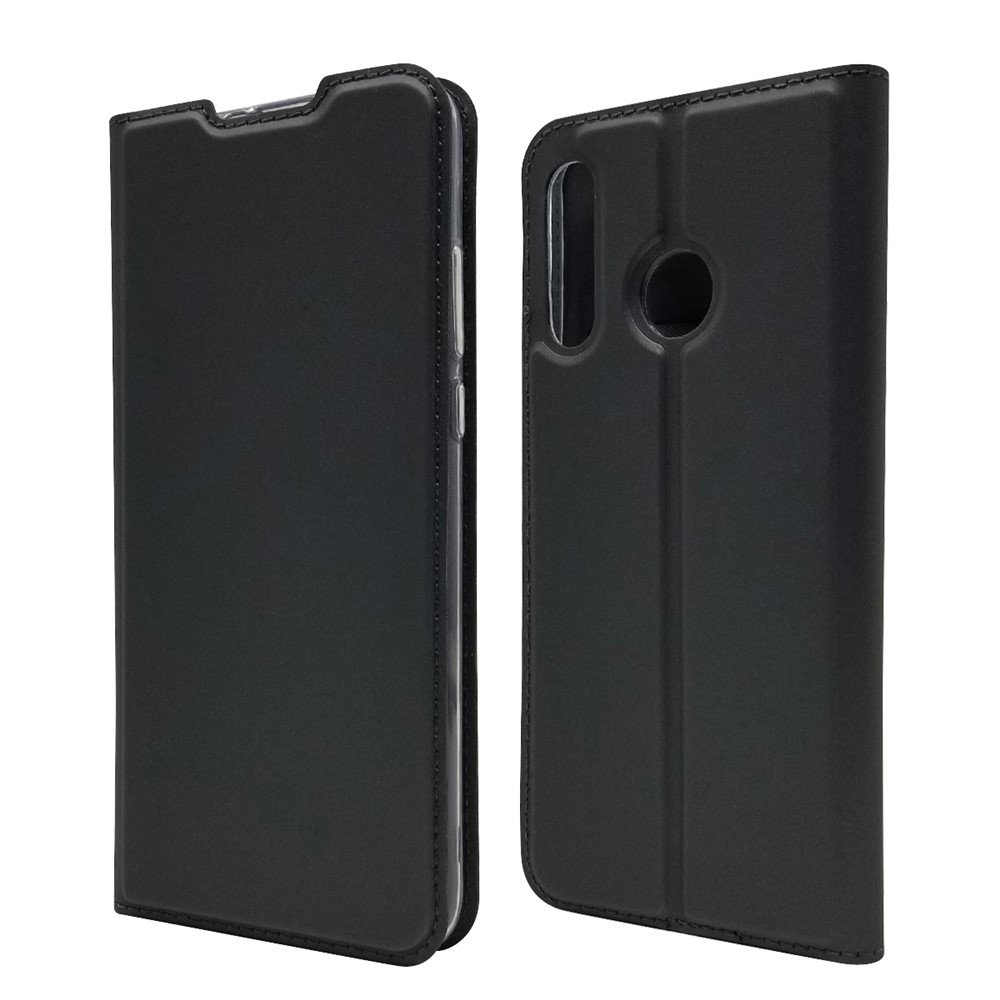 Custodia di Scheda in Pelle ad Adsorbimento Magnetico Per Huawei P30 Lite - Nero