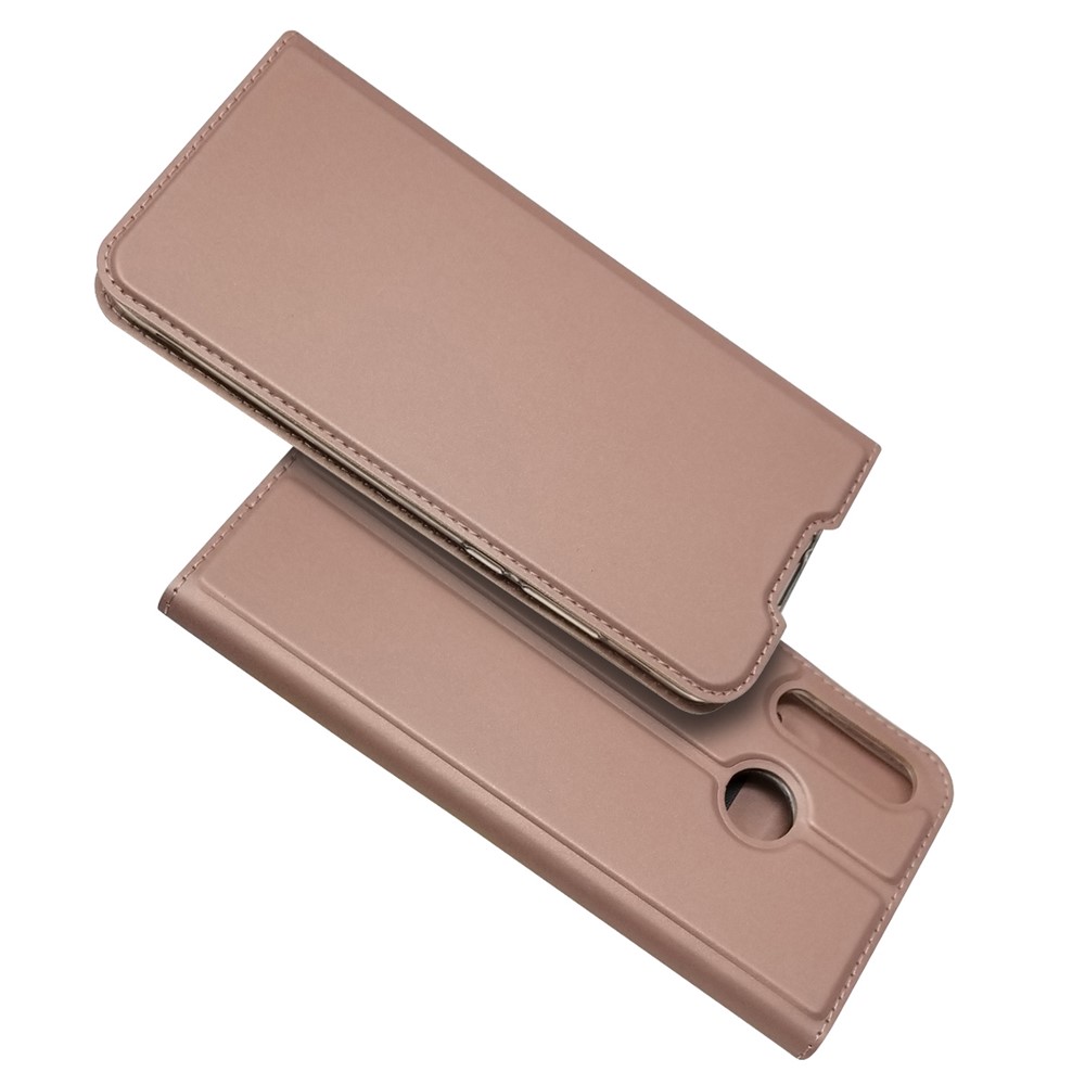 Magnetic Adsorption Leather Card Slot Case for Huawei P30 Lite - Rose Gold-1