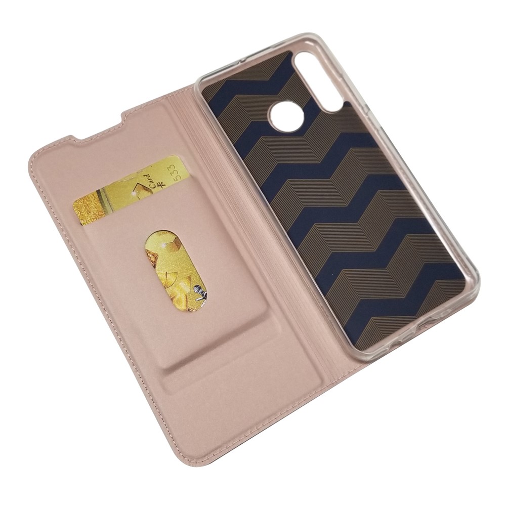 Magnetic Adsorption Leather Card Slot Case for Huawei P30 Lite - Rose Gold-5