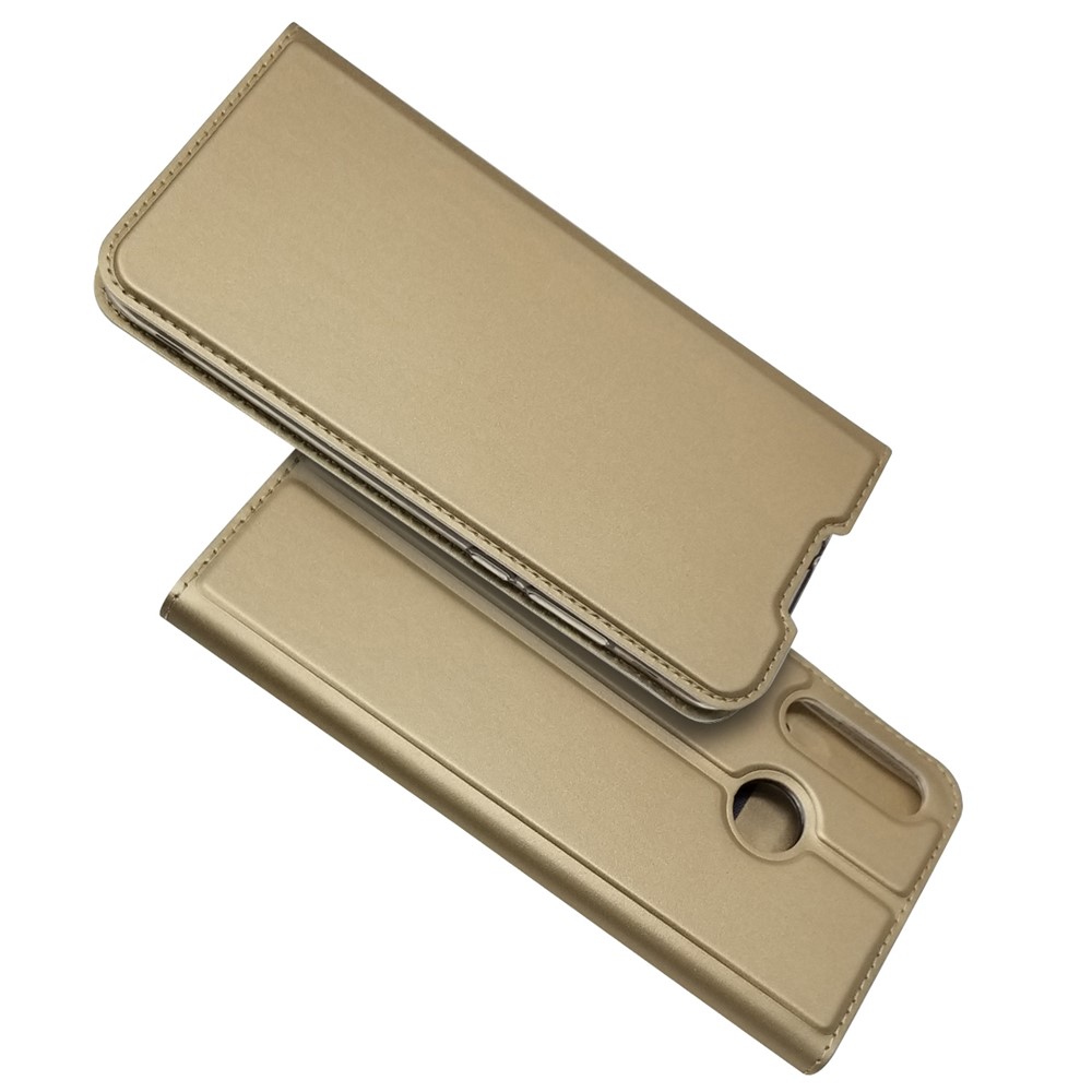 Magnetic Adsorption Leather Card Slot Case for Huawei P30 Lite - Gold-1