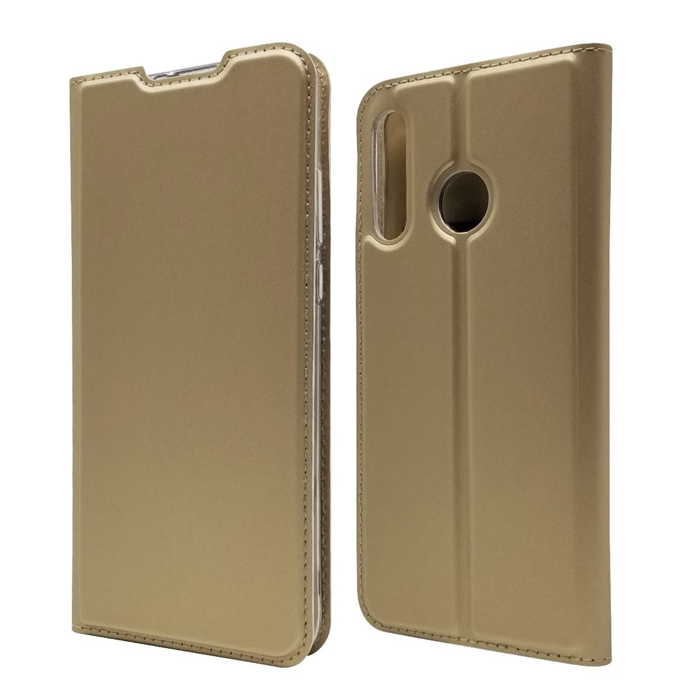 Magnetic Adsorption Leather Card Slot Case for Huawei P30 Lite - Gold-2