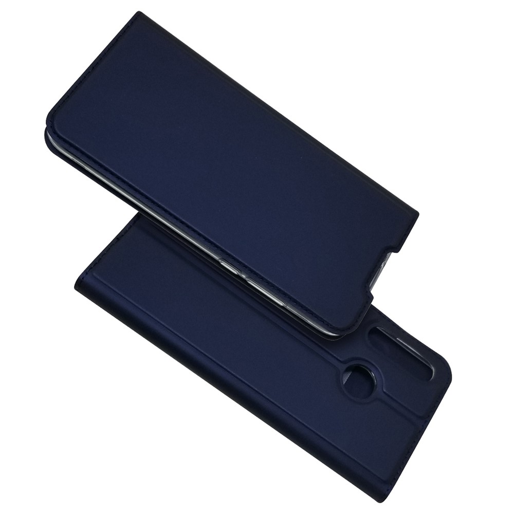 Case de Ranura de Tarjeta de Cuero de Adsorción Magnética Para Huawei P30 Lite - Azul Oscuro