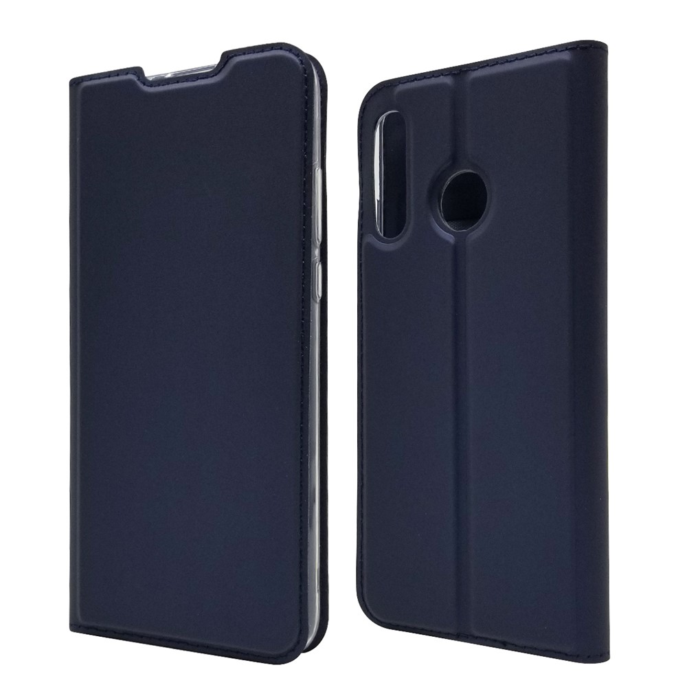 Case de Ranura de Tarjeta de Cuero de Adsorción Magnética Para Huawei P30 Lite - Azul Oscuro-2