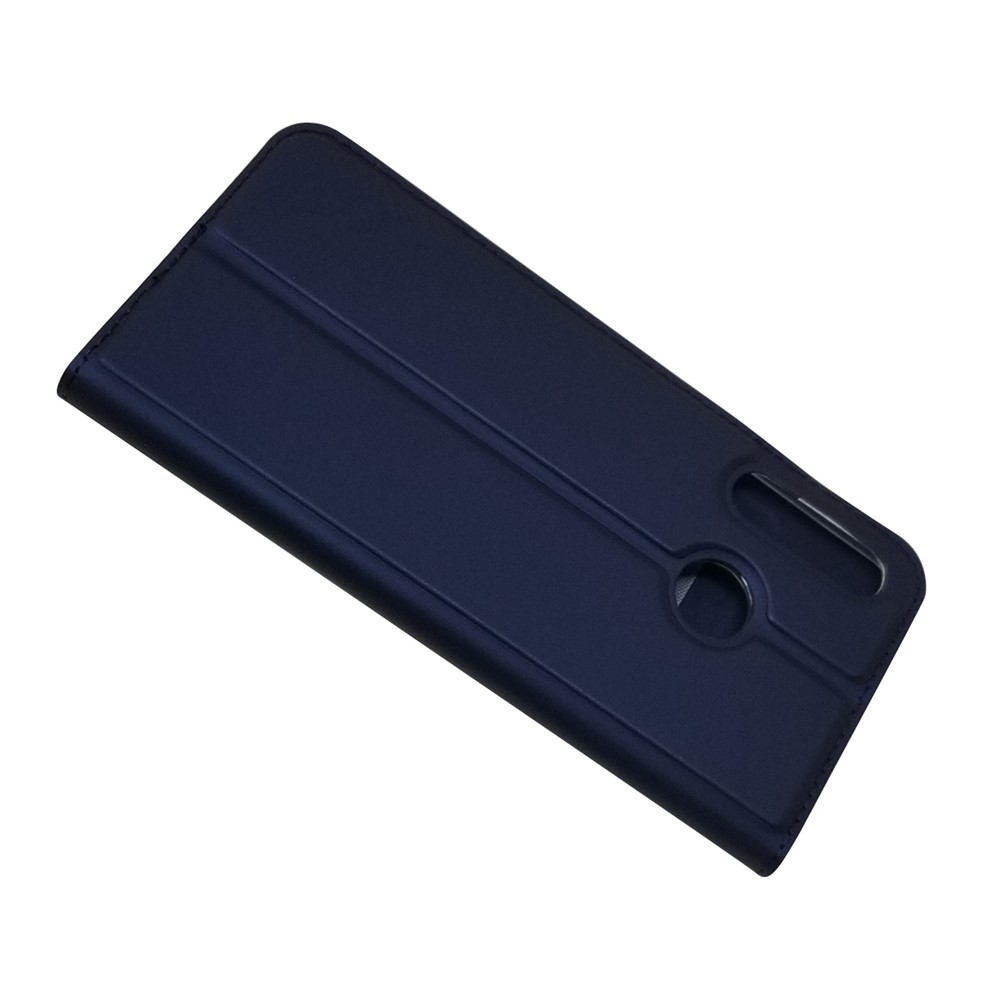 Case de Ranura de Tarjeta de Cuero de Adsorción Magnética Para Huawei P30 Lite - Azul Oscuro