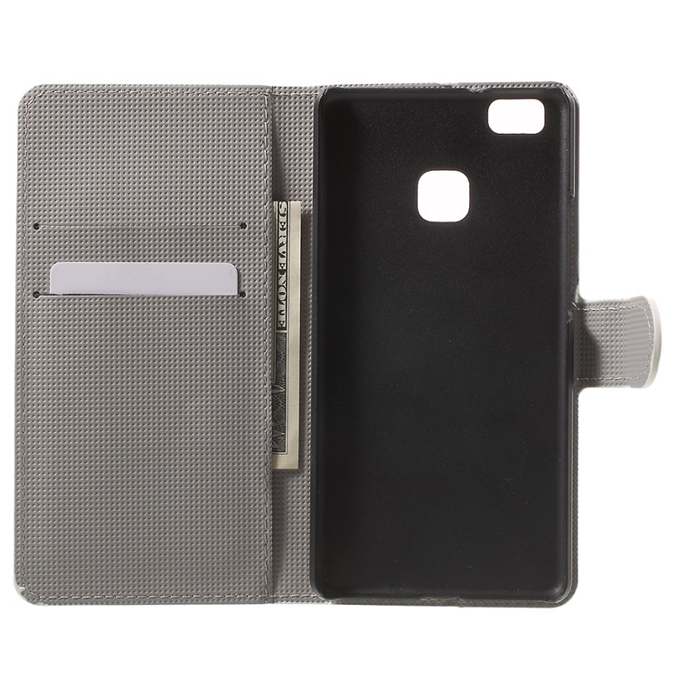 Leather Wallet Stand Phone Case for Huawei P9 Lite - Giraffe-4
