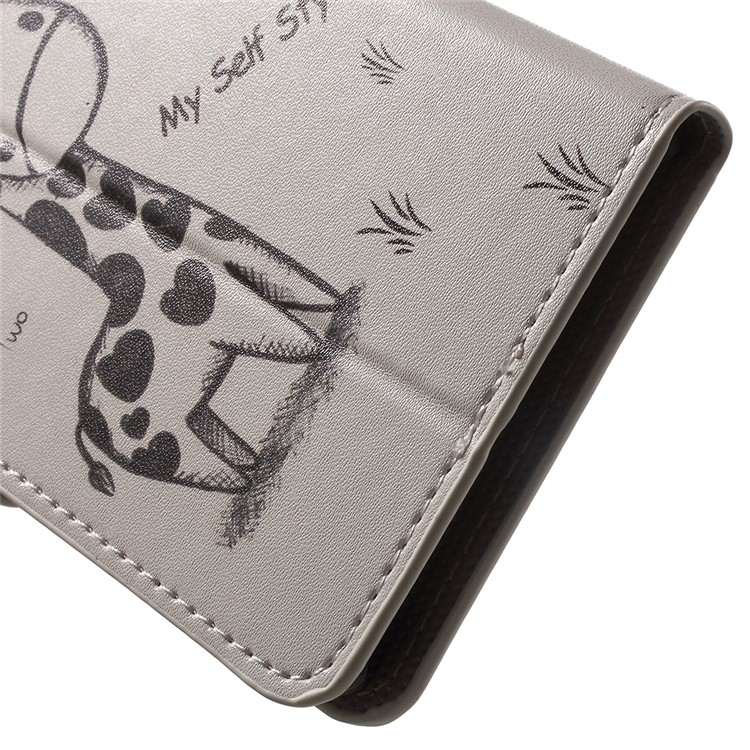 Leather Wallet Stand Phone Case for Huawei P9 Lite - Giraffe-8