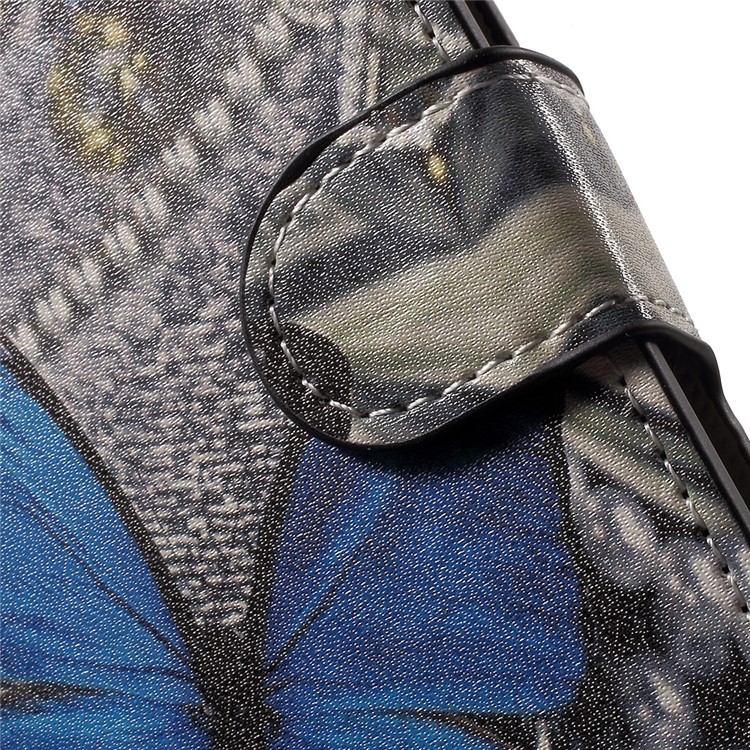 Leather Wallet Stand Protective Case for Huawei P9 Lite - Blue Butterfly-7