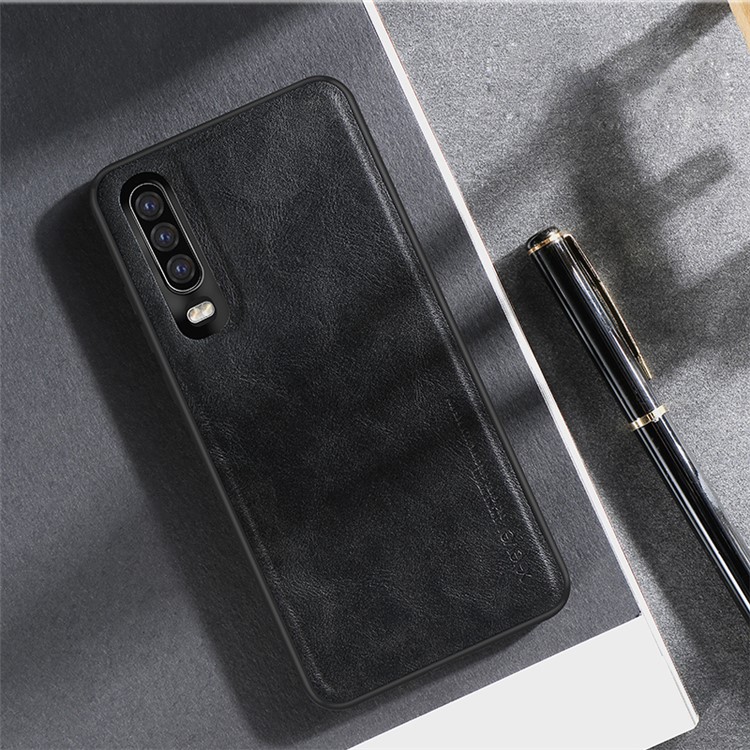 X-LEVEL PU Leather Coated TPU Phone Case for Huawei P30 - Black-1