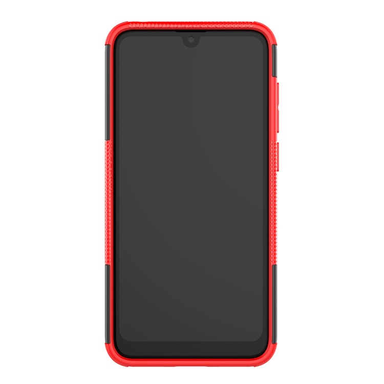 Tyre Pattern PC TPU Hybrid Phone Shell with Kickstand for Huawei Y7 Pro (2019) / Y7 (2019) / Enjoy 9 - Red-7