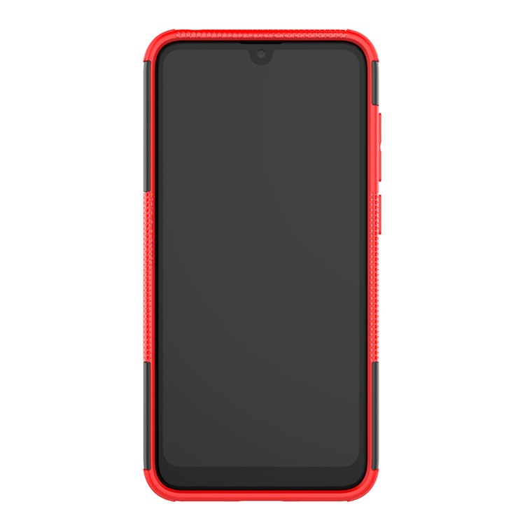 Pneumatico PC PC TPU Hybrid Phone Shell Con Cavalletto Per Huawei Y7 Pro (2019) / Y7 (2019) / Divertiti 9 - Rosso-7