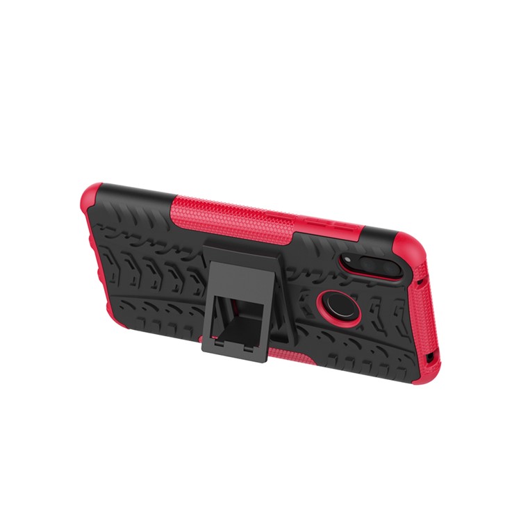 Tyre Pattern PC TPU Hybrid Phone Shell with Kickstand for Huawei Y7 Pro (2019) / Y7 (2019) / Enjoy 9 - Rose-7
