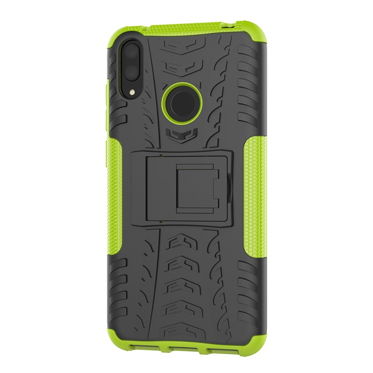 Tyre Pattern PC TPU Hybrid Phone Shell with Kickstand for Huawei Y7 Pro (2019) / Y7 (2019) / Enjoy 9 - Green-4