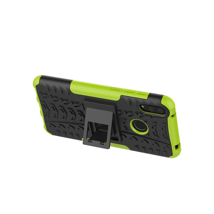 Tyre Pattern PC TPU Hybrid Phone Shell with Kickstand for Huawei Y7 Pro (2019) / Y7 (2019) / Enjoy 9 - Green-7