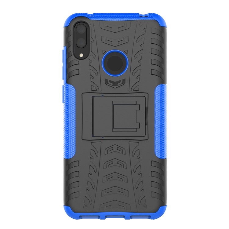 Tyre Pattern PC TPU Hybrid Phone Shell with Kickstand for Huawei Y7 Pro (2019) / Y7 (2019) / Enjoy 9 - Blue-3