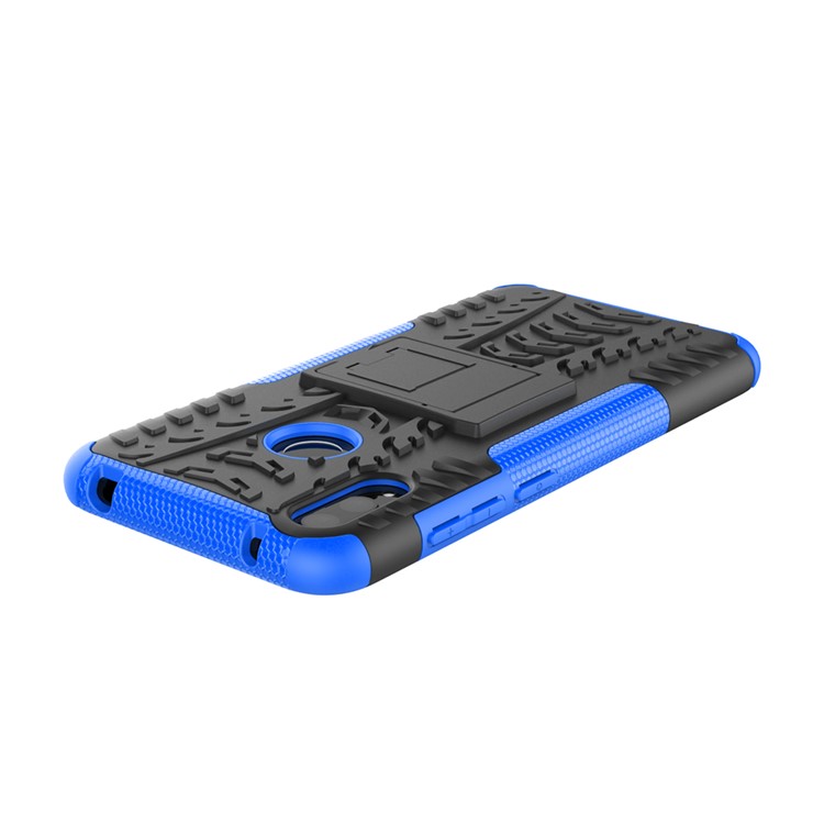 Tyre Pattern PC TPU Hybrid Phone Shell with Kickstand for Huawei Y7 Pro (2019) / Y7 (2019) / Enjoy 9 - Blue-6