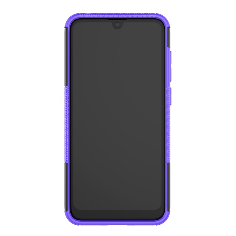 Tyre Pattern PC TPU Hybrid Phone Shell with Kickstand for Huawei Y7 Pro (2019) / Y7 (2019) / Enjoy 9 - Purple-6