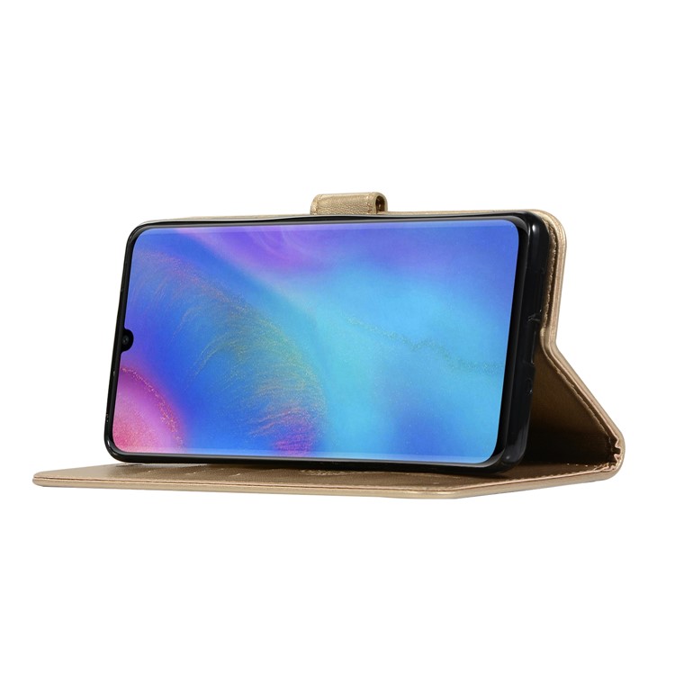 HAT PRINCE Imprinted Owl Wallet Leather Cover for Huawei P30 Pro - Gold-6