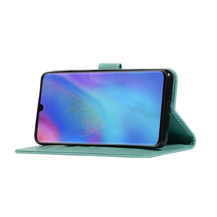 HAT PRINCE Imprinted Owl Wallet Leather Cover for Huawei P30 Pro - Cyan-6