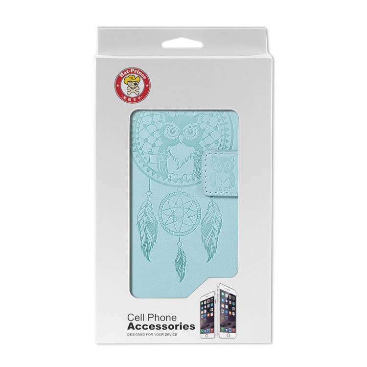 HAT PRINCE Imprinted Owl Wallet Leather Cover for Huawei P30 Pro - Cyan-8