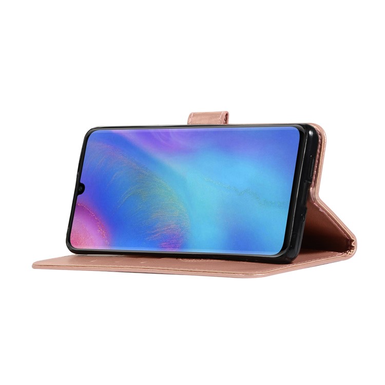 HAT PRINCE Imprinted Owl Wallet Leather Cover for Huawei P30 Pro - Rose Gold-6