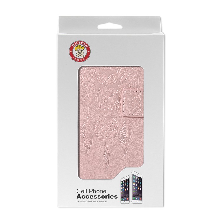 HAT PRINCE Imprinted Owl Wallet Leather Cover for Huawei P30 Pro - Rose Gold-8
