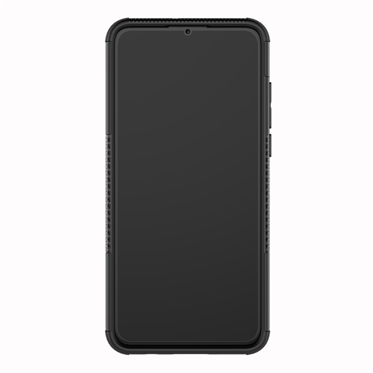 Für Huawei P30 Lite Cool Tire Kickstand PC + TPU Hybridschutz Fallabdeckung - Schwarz