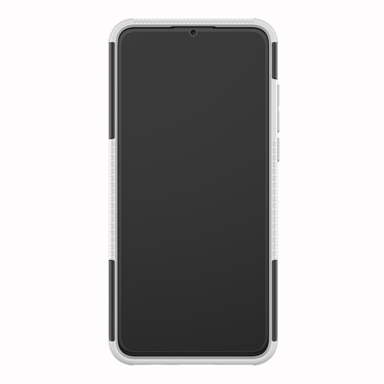 Für Huawei P30 Lite Cool Tire Kickstand PC + TPU Hybridschutz Fallabdeckung - Weiß