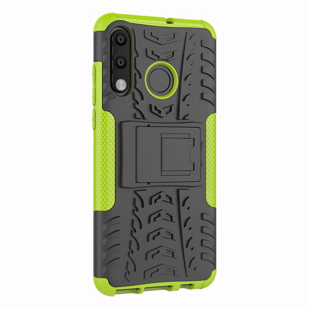 For Huawei P30 Lite Cool Tyre Kickstand PC + TPU Hybrid Protection Case Cover - Green-5