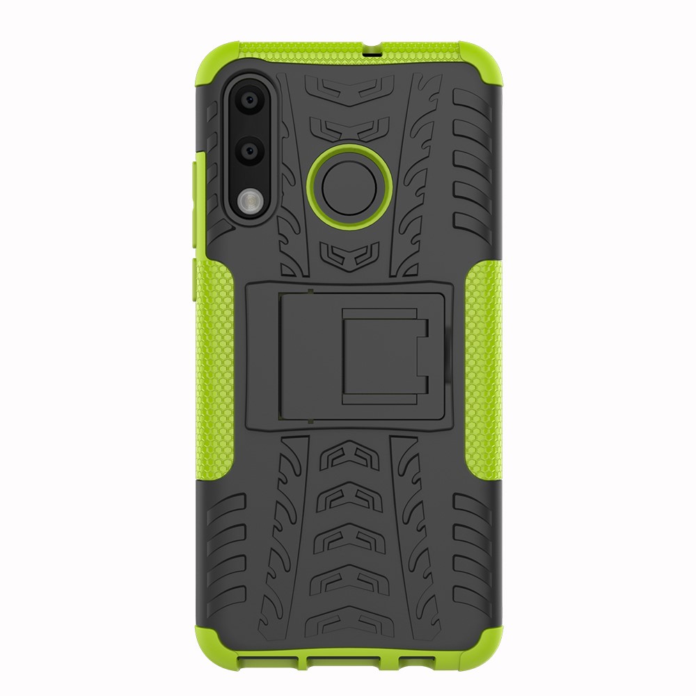 For Huawei P30 Lite Cool Tyre Kickstand PC + TPU Hybrid Protection Case Cover - Green-7