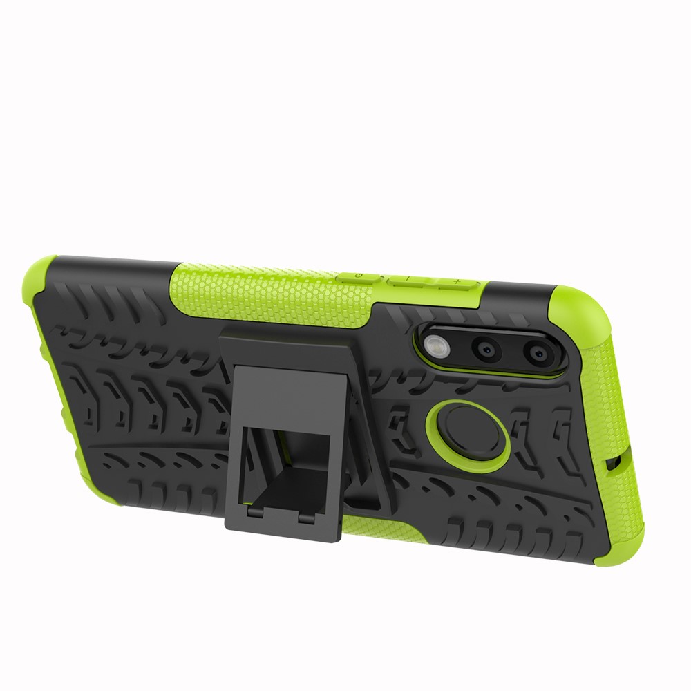 For Huawei P30 Lite Cool Tyre Kickstand PC + TPU Hybrid Protection Case Cover - Green-8