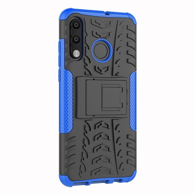 For Huawei P30 Lite Cool Tyre Kickstand PC + TPU Hybrid Protection Case Cover - Blue-5