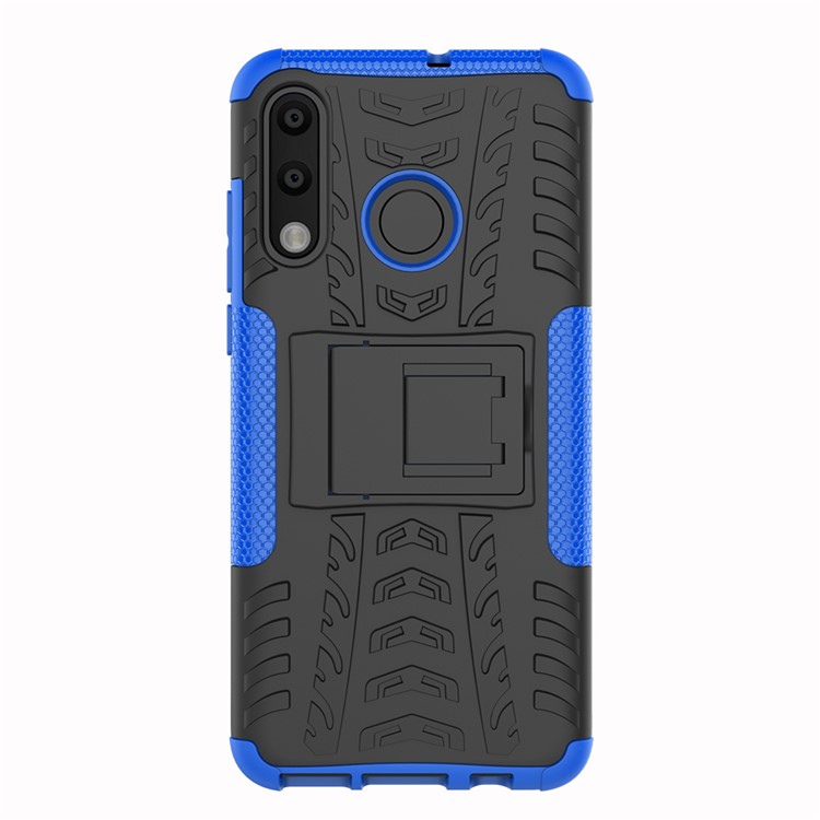 For Huawei P30 Lite Cool Tyre Kickstand PC + TPU Hybrid Protection Case Cover - Blue-7