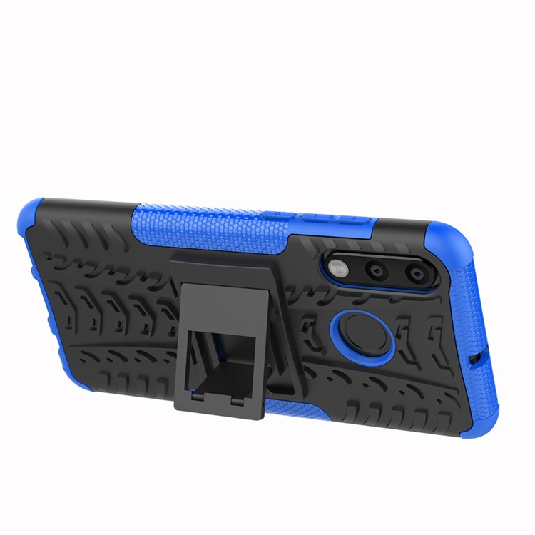 For Huawei P30 Lite Cool Tyre Kickstand PC + TPU Hybrid Protection Case Cover - Blue-8