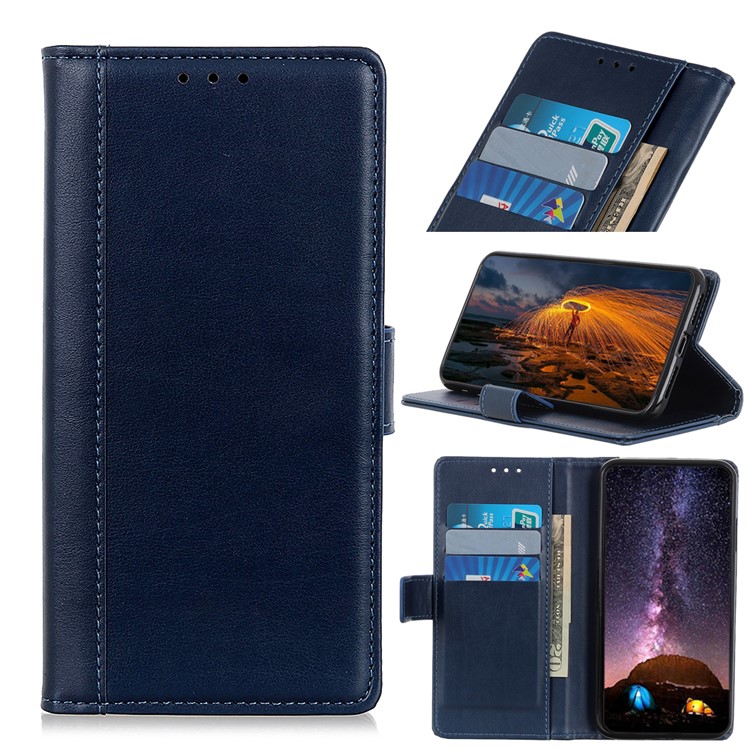 PU Leather Mobile Phone Case with Wallet Stand for Huawei Y6 (2019) - Dark Blue-1