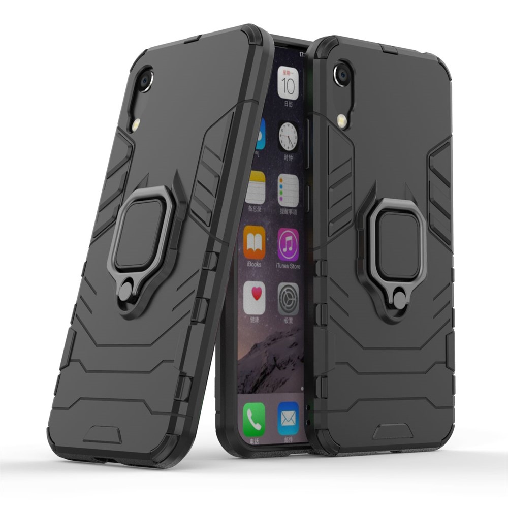 Kickstand Kickstand PC + TPU Hybrid Phone Shell Pour Huawei Y6 Pro (2019) - le Noir