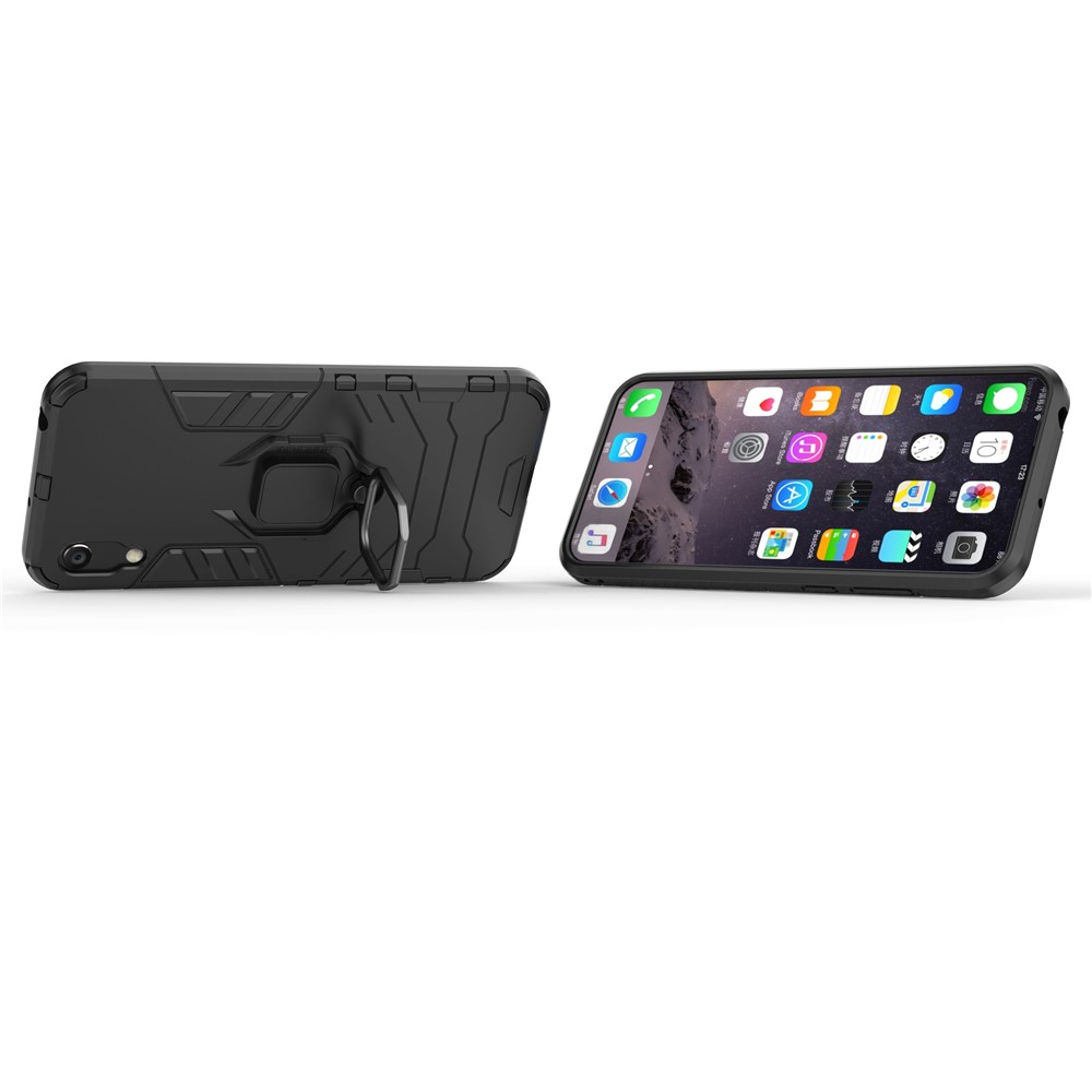 Kickstand Kickstand PC + TPU Hybrid Phone Shell Pour Huawei Y6 Pro (2019) - le Noir