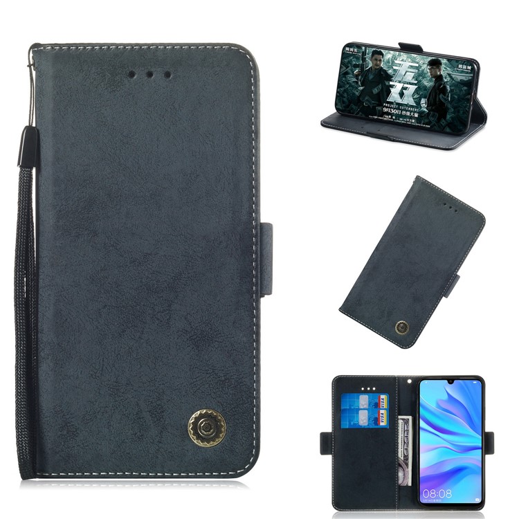Retro Style PU Leather Flip Cover for Huawei P30 Lite / nova 4e - Black-1