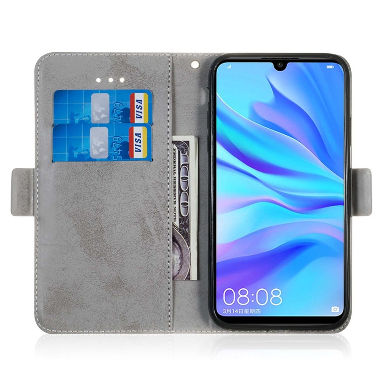 Retro Style PU Leather Flip Cover for Huawei P30 Lite / nova 4e - Black-8