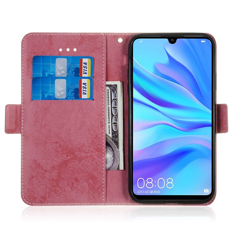 Retro Style PU Leather Flip Cover for Huawei P30 Lite / nova 4e - Grey-8