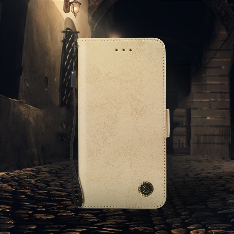 Retro Style PU Leather Flip Cover for Huawei P30 Lite / nova 4e - Gold-9