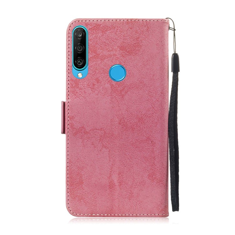 Retro Style PU Leather Flip Cover for Huawei P30 Lite / nova 4e - Pink-3